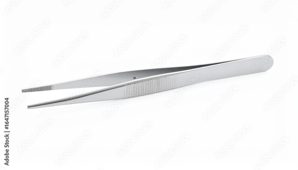 Precision tweezers isolated on white background macro photography studio environment close-up view tool concept Precision tweezers isolated on white background macro photography studio environment close-up view tool concept