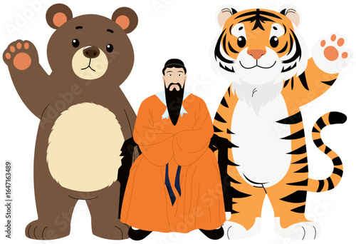 단군할아버지와 호랑이와 곰