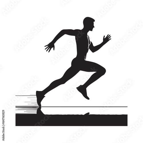 "Running Human Silhouette Vector | Fitness & Sports Illustration"