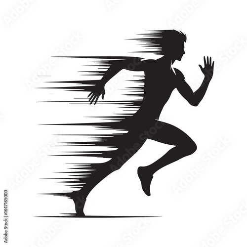 "Running Human Silhouette Vector | Fitness & Sports Illustration"