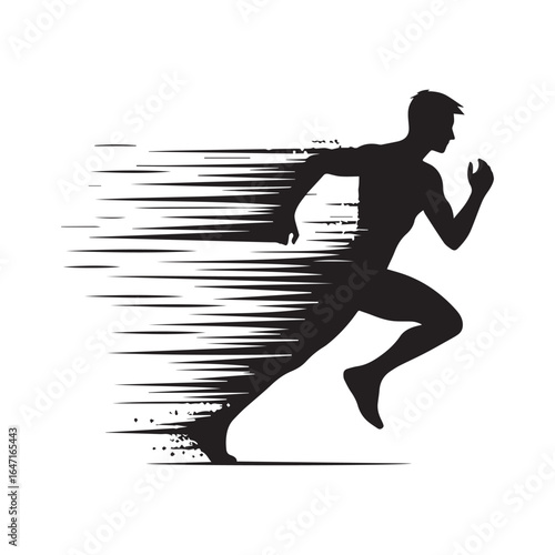 "Running Human Silhouette Vector | Fitness & Sports Illustration"