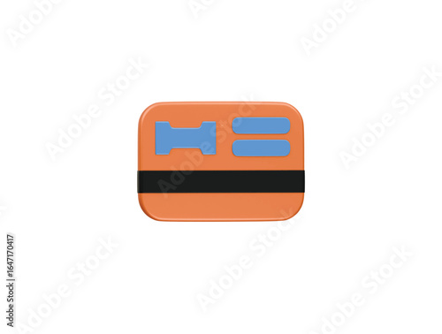 gym membership card icon 3d illustration render