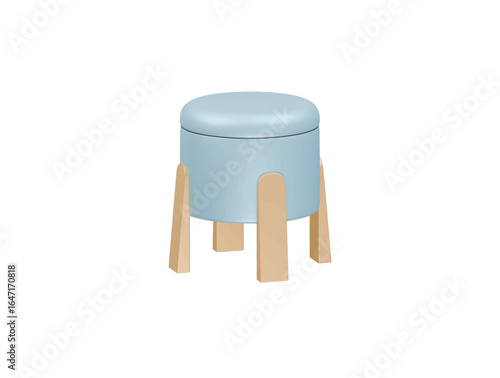 pouf chair icon 3d illustration render
