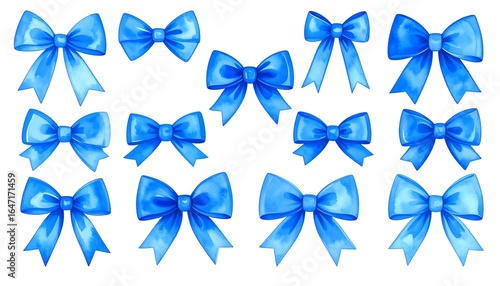 Blue ribbon bows