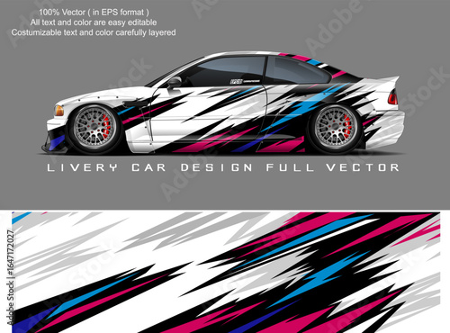 car livery graphic vector. abstract grunge background design for vehicle vinyl wrap and car branding