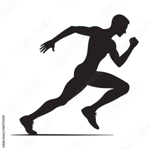 "Jogging Man AI Generated Vector | Athletic Exercise Design"