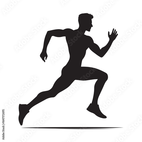"Jogging Man AI Generated Vector | Athletic Exercise Design"