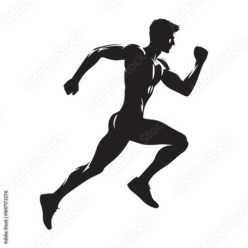 "Jogging Man AI Generated Vector | Athletic Exercise Design"