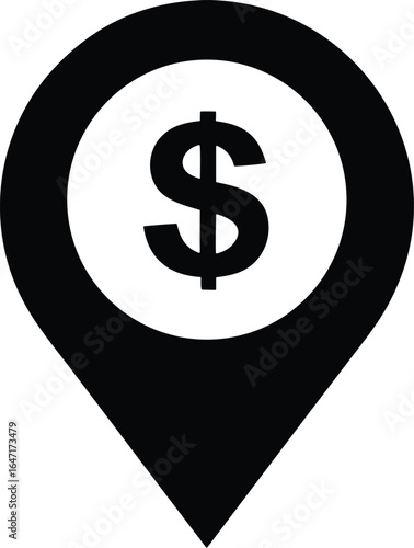 dollar location vector icon.eps