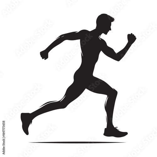 "Jogging Man AI Generated Vector | Athletic Exercise Design"