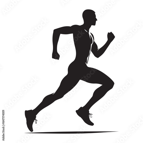 "Jogging Man AI Generated Vector | Athletic Exercise Design"