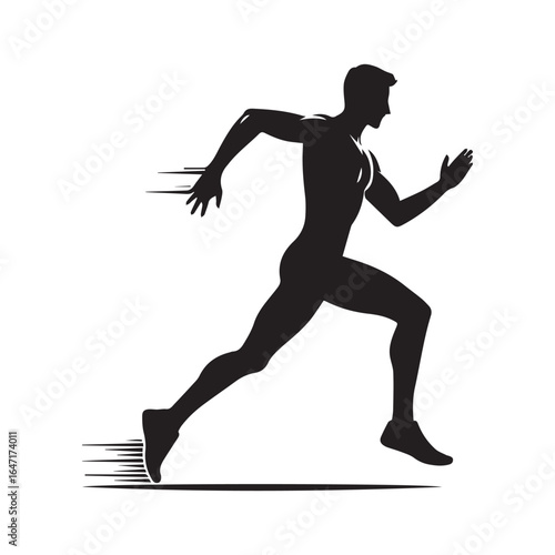 "Jogging Man AI Generated Vector | Athletic Exercise Design"