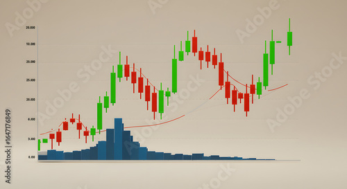 Dynamic Stock Chart Showing Price Fluctuations in Green and Red