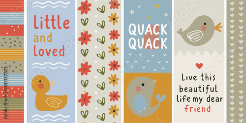 Cute animal illustrations with inspiring quotes for children