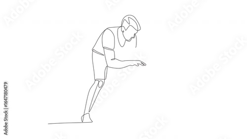 Wallpaper Mural Animated Father playing basketball with his son. Father and son concept one-line drawing Torontodigital.ca