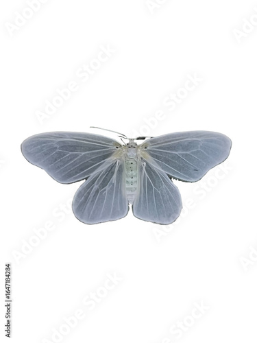 Canvas Print butterfly Pale Blue Moth Isolated on White