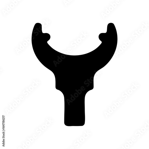 Minimalist silhouette of a yoke gorur joual traditional oxen harness vector