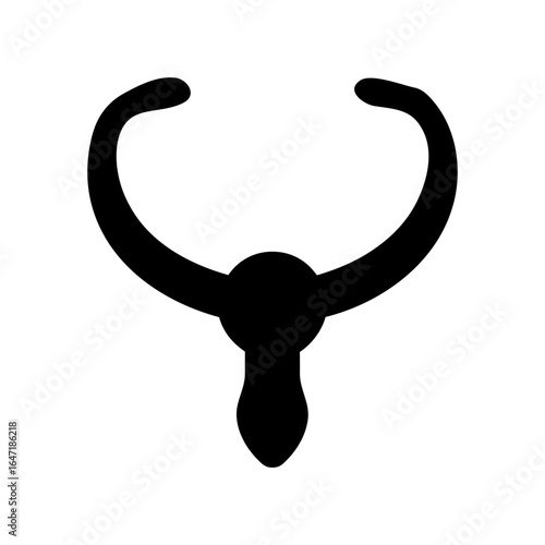 Silhouette of a yoke gorur joual used for oxen farming equipment vector art