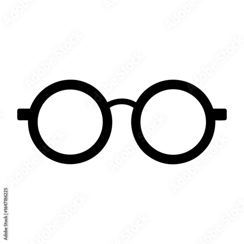 Silhouette of classic round glasses vintage eyewear vector illustration