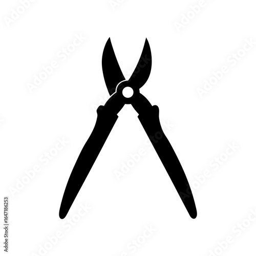 Silhouette of pruning shears gardening and plant trimming tool vector design