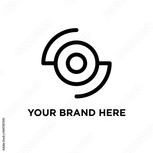 Spiral Eye simple bold line minimal logo