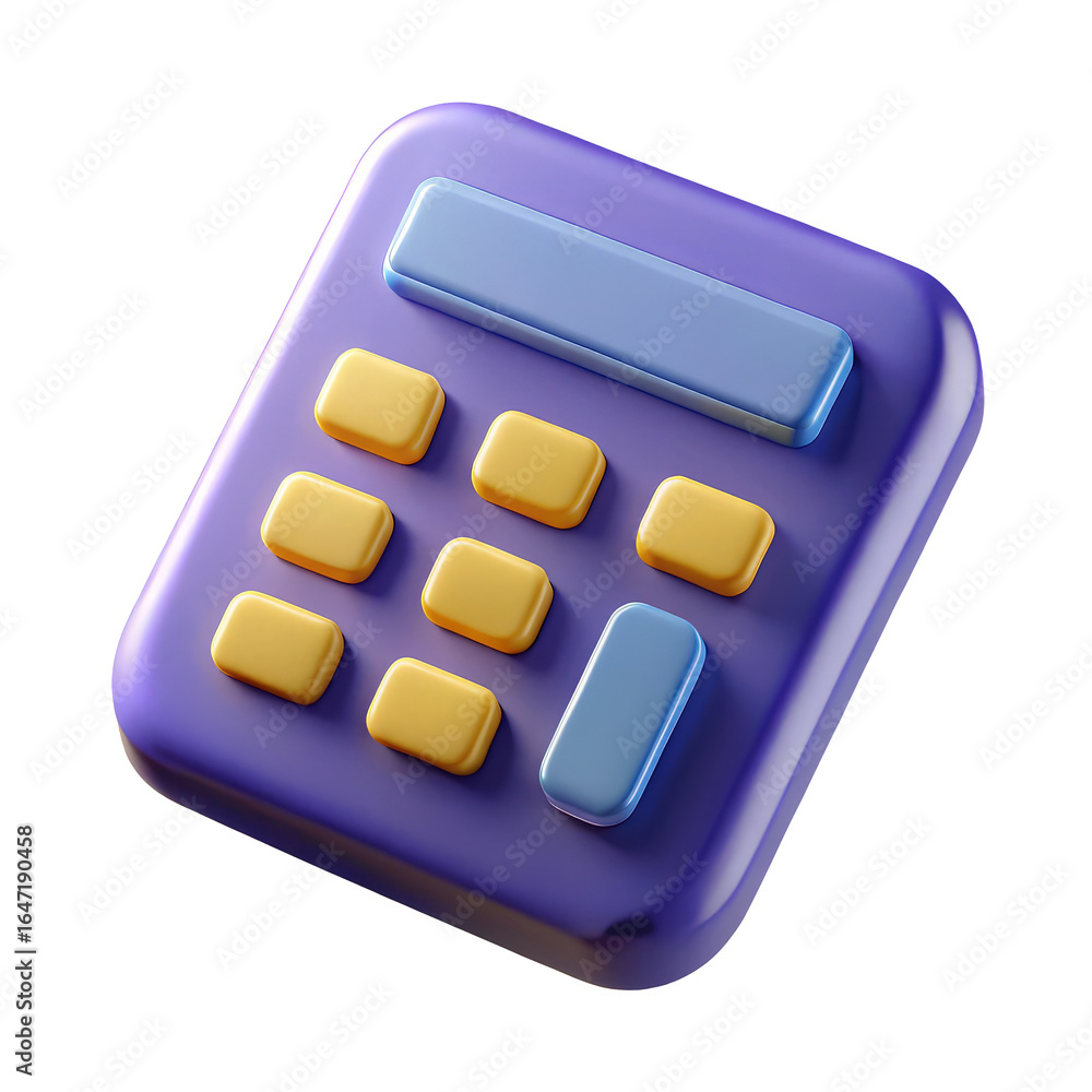 Modern 3D Calculator Icon with Clear Digital Display for Finance and Tech Projects, PNG, Transparent Background Modern 3D Calculator Icon with Clear Digital Display for Finance and Tech Projects, PNG, Transparent Background