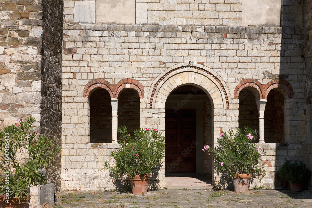 Naklejka premium The ancient little Romanesque church of San Cresci, near Montefioralle, Greve in Chianti, Tuscany, Italy, probably the oldest existing church in Chianti