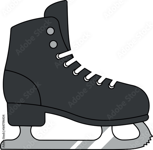 Black ice skate icon