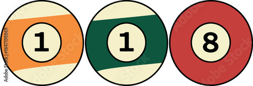 Billiard balls one one eight