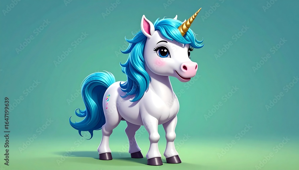 Fototapeta premium Cute cartoon unicorn (4)