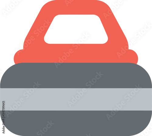 Curling stone icon flat design