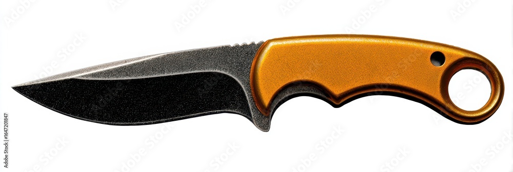 Obraz premium Knife Warning. Sharp Blade Box Cutter Tool on Isolated White Background