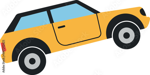 Yellow suv car driving off road adventure