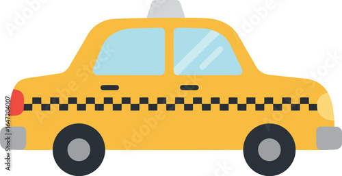 Yellow taxi cab icon city transportation