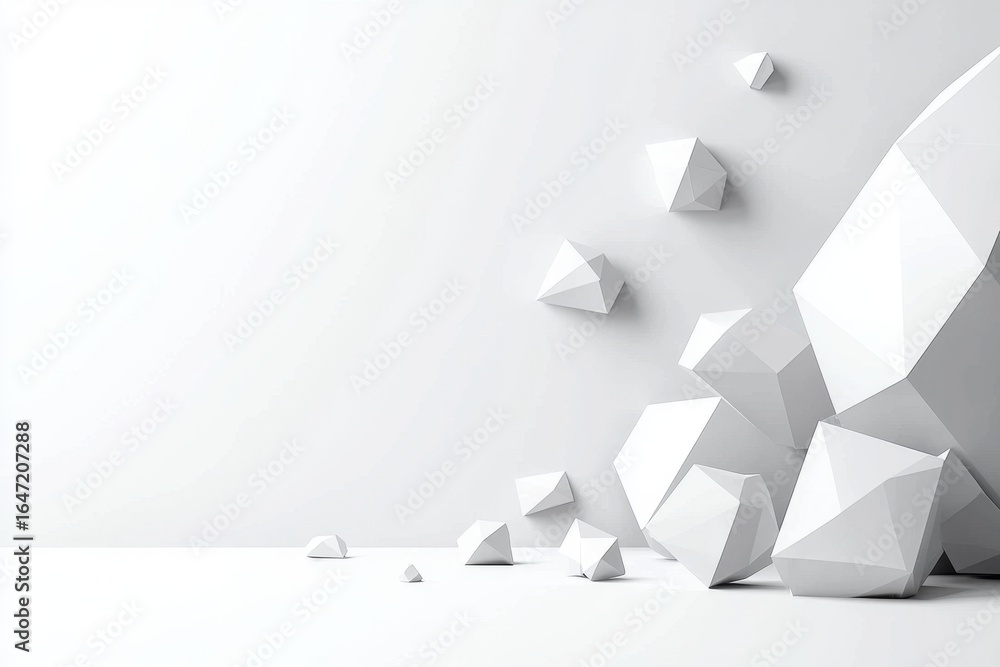 Fototapeta premium Low Poly Design with White and Gray Colors