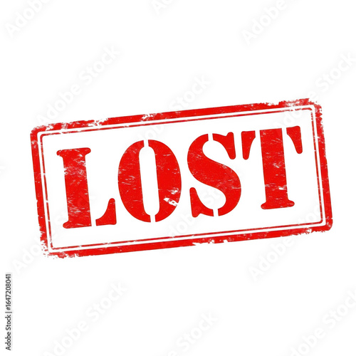 Distressed lost stamp isolated on transparent background