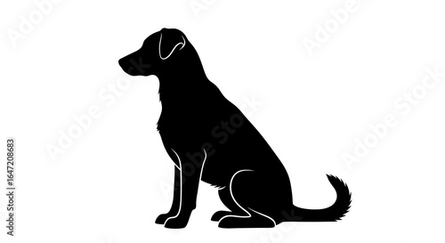Black silhouette of a dog sitting