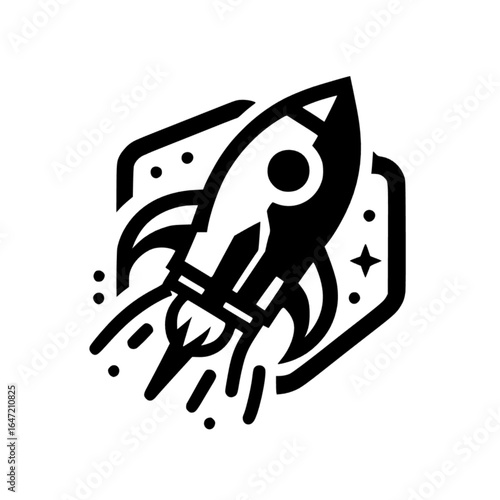 rocket black vector icon 