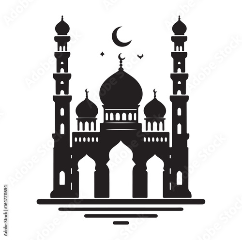 Eid Mubarak Vector Design with Islamic Architecture