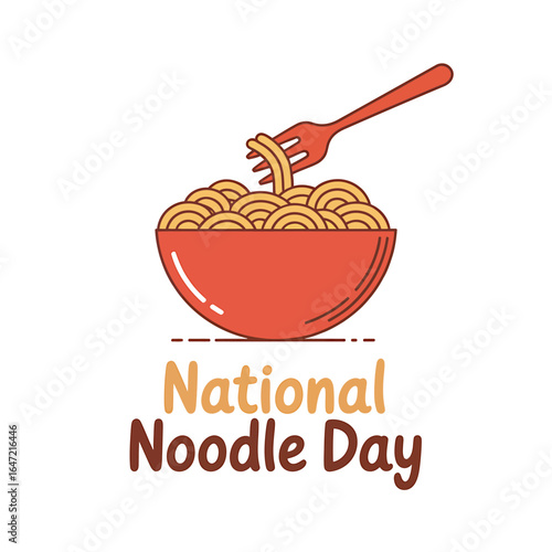 Celebrate National Noodle Day with a Delicious Bowl of Pasta Drawn Illustration Food Holiday