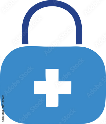 Secure medical information lock icon representing healthcare data protection and patient privacy in a digital age