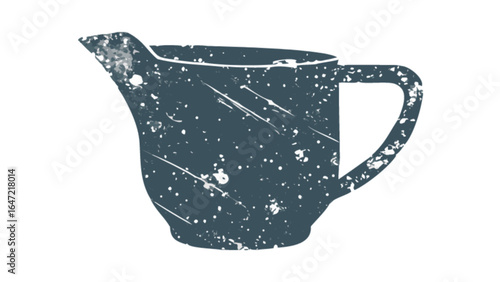 Vintage style cream pitcher illustration for kitchen decor and coffee bar accessories design element
