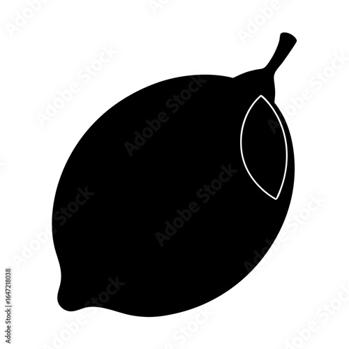 Simple black silhouette icon of a citron fruit