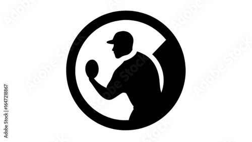 Table tennis player silhouette logo design for sports brand ping pong club and game equipment company