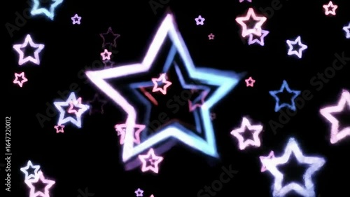 Multicolored stars on black background