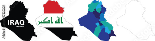 Fotografie Set of isolated Iraq maps