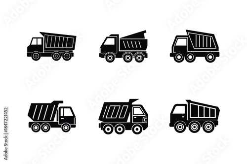 tipper truck icon silhouette vector illustration