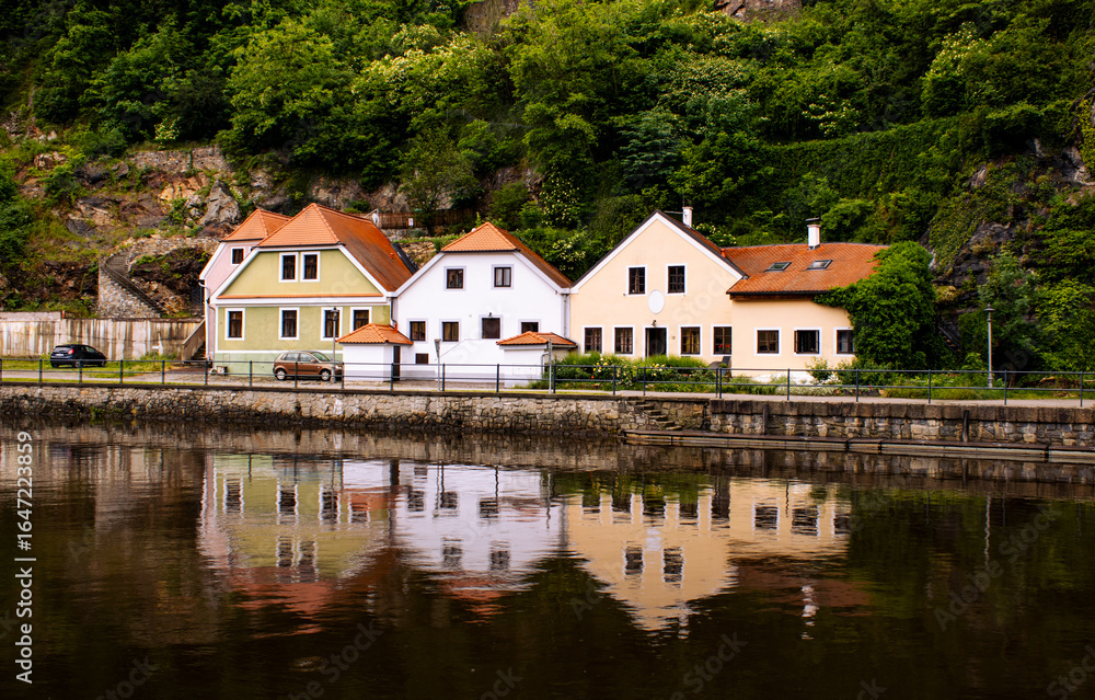 Fototapeta premium Czech River Houses
