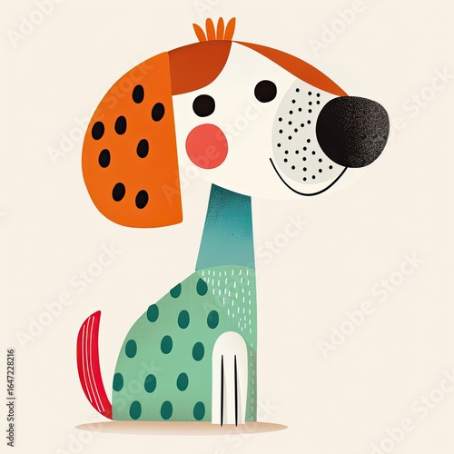 Cute animal character illustration for children book of stories, fairy tale drawing for kids, cartoon style, fashion print for children clothes, animal picture for nursery room decoration