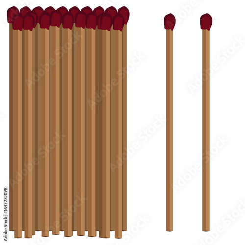 match sticks vector flat design.